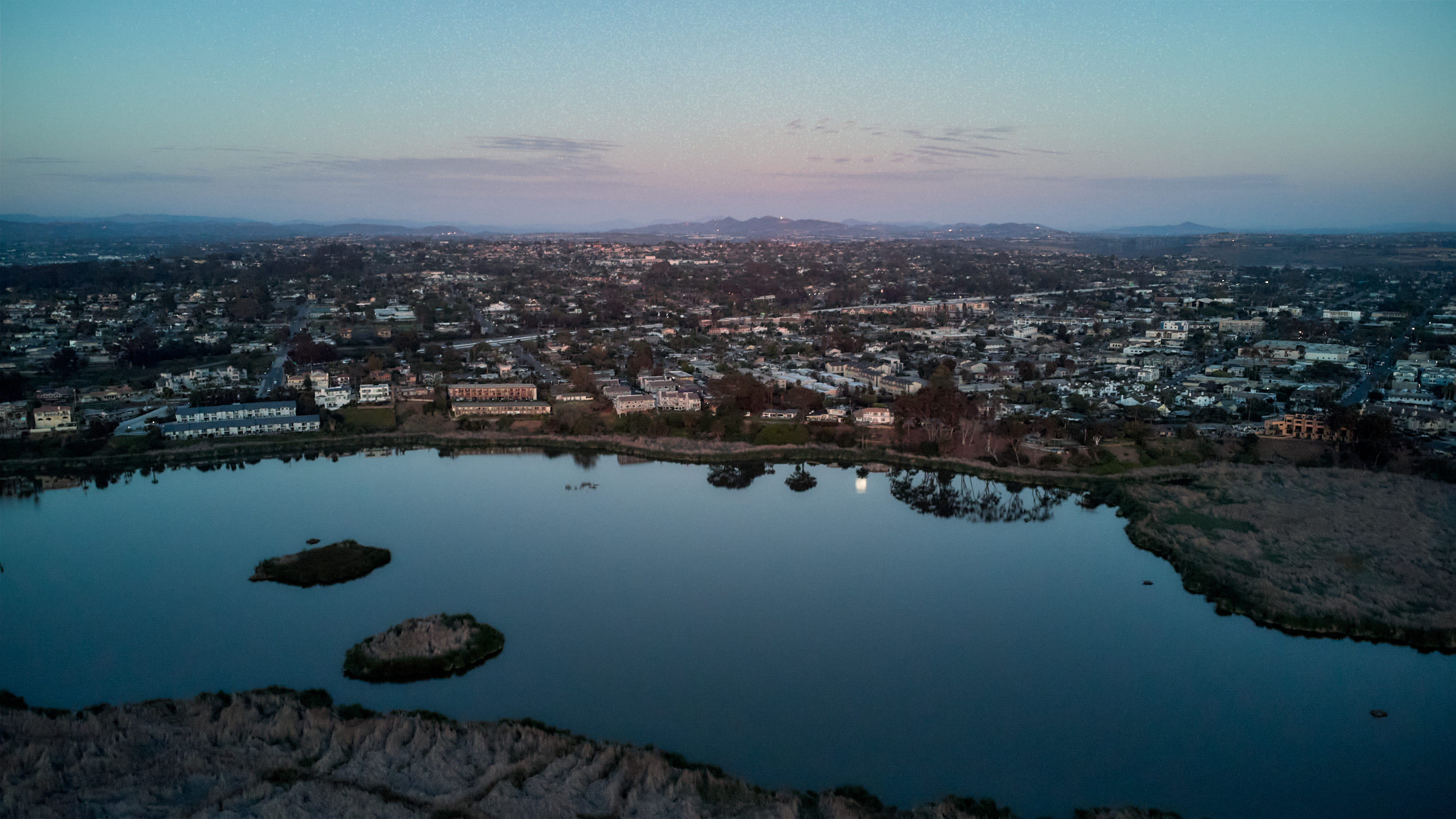 Lake in Oceanside at Sunset